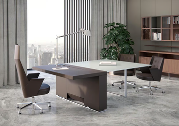 DECK - Glass executive desk with cable management by ESTEL GROUP - view 3